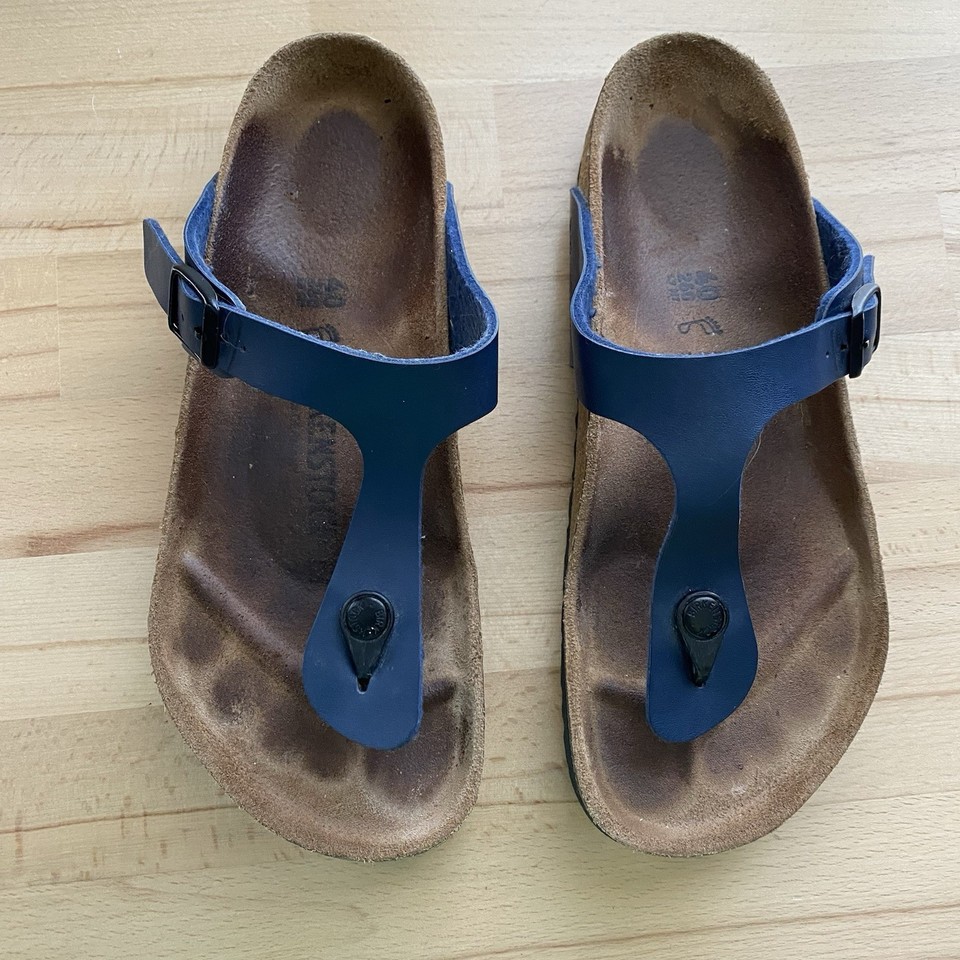 Birkenstock Gizeh Birkoflor Adult Size 40 / 9 Regular Fit Navy Blue Sandals