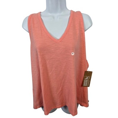 New ~ Eddie Bauer Women's Coral V Neck Sleeveless Tank Top XL Active Casual /B81
