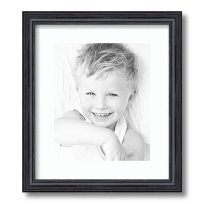 ArtToFrames Matted 12.5x15 Black Picture Frame with 2'' Mat, 8.5x11 Opening 4083
