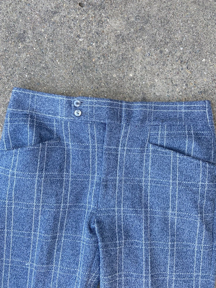Pantalón Pantalón Vintage Años 70 34x30 Garra Cremallera Cuadros Disco Foto 3 de 4