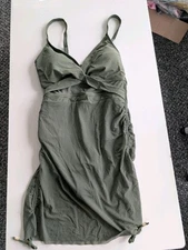 Blooming Jelly Army Green Tummy Control V Neck One Piece Swimsuit Women’s, XL