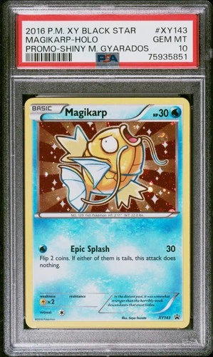 2016 POKEMON XY BLACK STAR PROMO SHINY MEGA GYARADOS XY143 MAGIKARP PSA 10