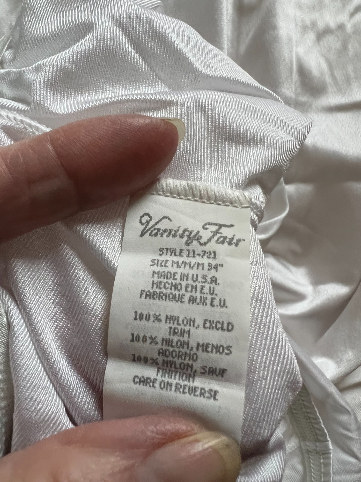 Lot of 4 Vintage Vanity Fair Long Half Slip Size Medium Navy White Off White thumbnail 12