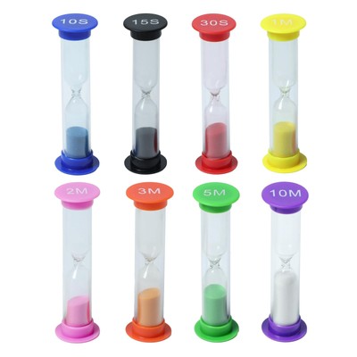 8 Pack Colorful Sand Timer, Hourglass Sand Clock Timer Set, 10Sec 15Sec 30Sec...