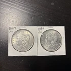U.S. Morgan Dollar 1887 & 1897  2-Coin Lot  AU+ 90 % Silver