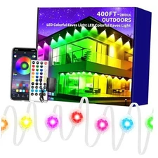 400ft Permanent Outdoor Lights,RGB Eaves Lights,DIY Scene Modes IP67 400FT
