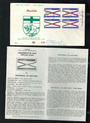 Canada #505, 1970 6¢ Manitoba Plate Block on numbered Darnell cachet FDC+ insert