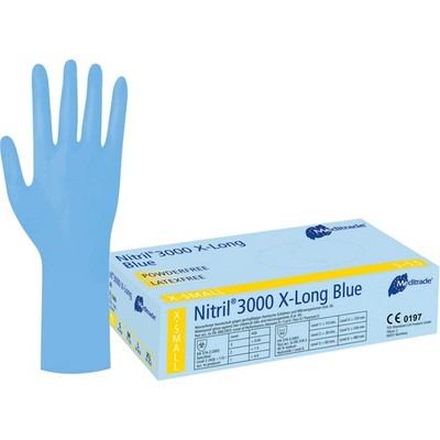 Meditrade Nitril 3000 X-Long Blue 1282 Handschuhe blau, Gr. XL