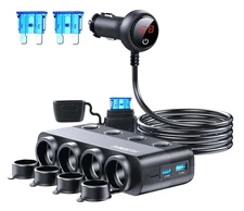 Cigarette Lighter Splitter 216W 4 Socket Car Cigarette Lighter Adapter Heavy ...