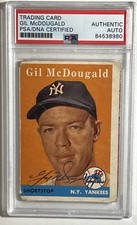 1958 Topps - Gil McDougald #20 Player Name in White Auto PSA Auth Auto