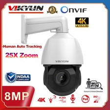 Vikylin 4K 8MP 25X PTZ 360  POE Camera Outdoor IR 2 Way Audio Auto Tracking CCTV