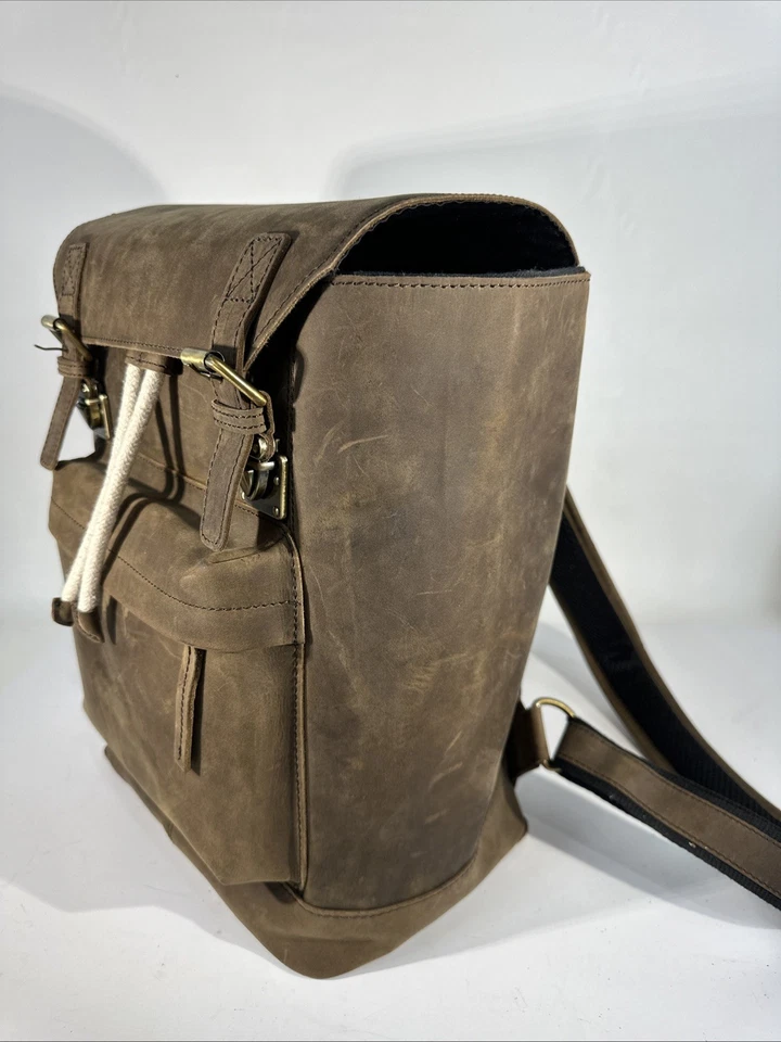 Mochila de vino de diseñador de cuero de búfalo genuino 2 botellas - Bolso de lujo hecho a mano Foto 4 de 4