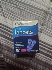 New in box Trueplus  Sterile Lancets, 30 Gauge, 100 Count Exp: 12/2028 Free Ship