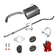 Auspuff Endtopf + Mittelrohr fur Fiat Panda 1242ccm 51kW von02/12  + Montagesatz