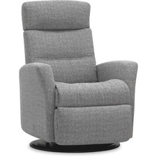 IMG Divani RM325 Large Power Relaxer Recliner Chair in Villa 608 Platinum Fabric
