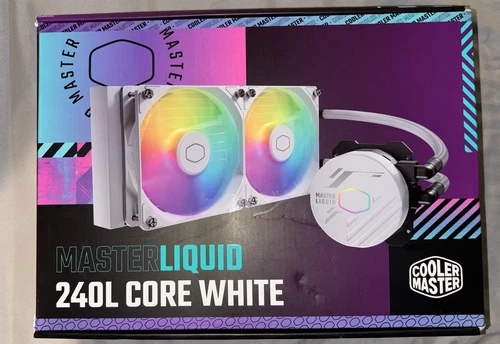 Cooler Master MasterLiquid 240L Core White 240mm Close-Loop AIO Liquid Cooler,