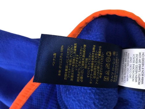 Polo Ralph Lauren Vest Boys Medium 10-12 Blue W/ Orange By Trim Fleece Full Zip - Picture 10 of 14