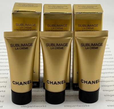 3x Chanel Sublimage LA CREME Ultimate Skin Regeneration Cream 0.17