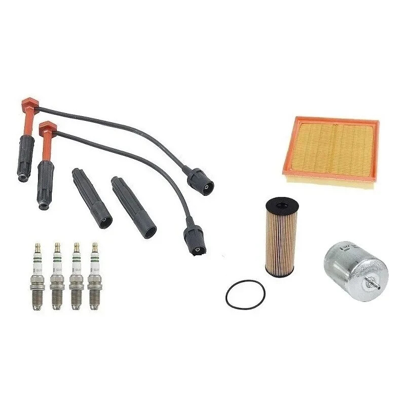 For Mercedes R170 SLK230 Tune Up Kit Air Oil Fuel Filters Wire Set Spark Plugs