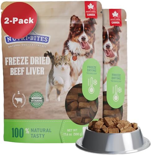 Nutri Bites Freeze Dried Beef Liver Dog Food 2-Pack: 28 oz Total Weight -  - Picture 1 of 6