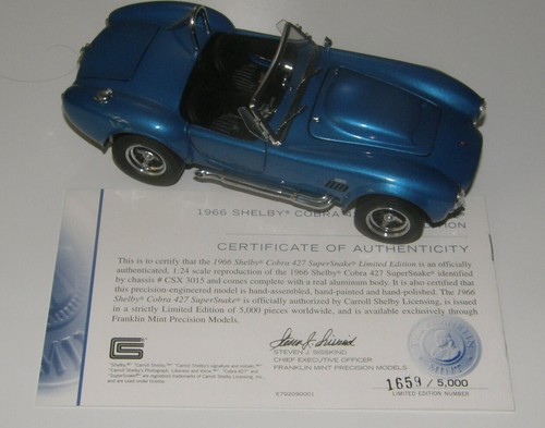 Franklin Mint 1966 Shelby Cobra 427 S/C Supersnake, 1/24, B11E792, LE 5000 - Bild 2 von 5