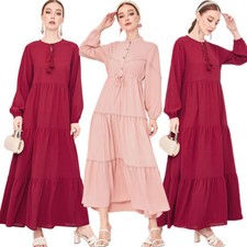 Vintage Abaya Maxi Dress Women Muslim Kaftan Long Robes Turkey Dubai Evening New