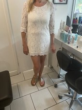 Divided by H&M size 6 White Lace Lined Dress/Top