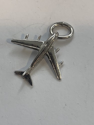 Vintage 925 Sterling Silver Plane Charm - Picture 5 of 10