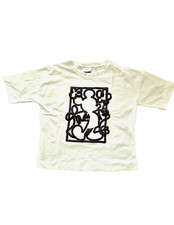 C&A Disney T- Shirt weiß Gr. M mit Mickey Mouse-Relief kurze Passform