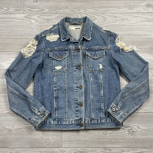 topshop distressed denim jacket