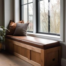 2 inch Window Seat Premium Faux Leather Cushion   Modern Comfort  Style