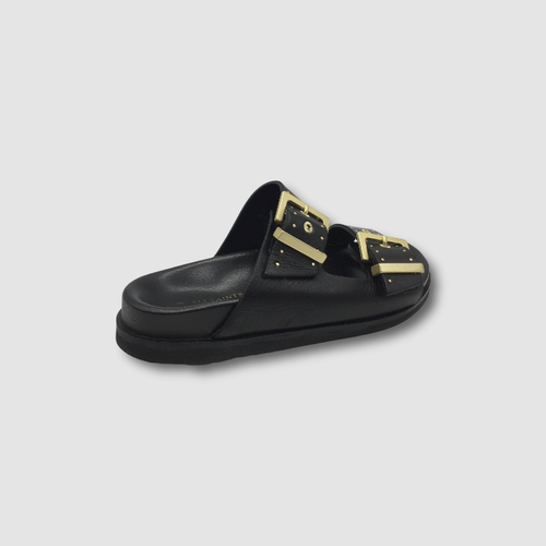 $299 AllSaints Women's Black Mae Stud Buckle Slide Sandal Size US 9/EU 39 |  eBay