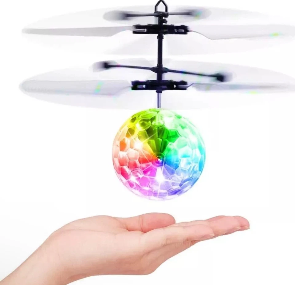 Flying Disco Ball RC Toy with LED Light - Induction Helicopter Gift for Kids - Image 4 of 4