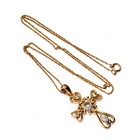 New 925 rose gold plated .06ct diamond cross pendant necklace 4.4g 20" unique — photo 4