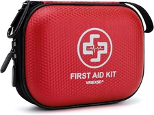 Mini First Aid Kit - 150 Piece Small Waterproof Hard Shell Medical Kit for Home,