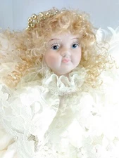 15.5" Angel Christmas Tree Topper real feather wings, amazing detail