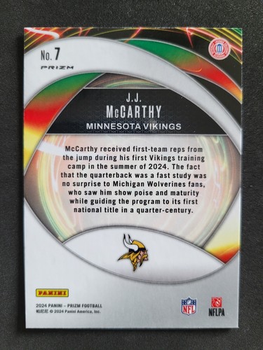 2024 Panini Prizm Football, J.J. McCarthy, Green Ice Prizm Portals, Rookie, # 7 - Bild 2 von 2