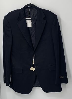 Canali mens black cashmere sports coat notch lapel NWD sz 54/6 L