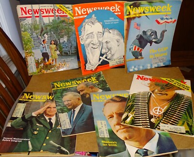 7 issues of Newsweek magazines 1966-1971 VIETNAM POLITICS SPORTS ETC.