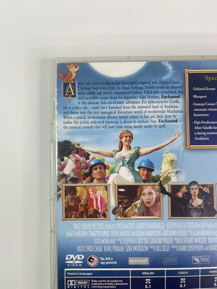 Enchanted 2007 DVD Walt Disney Fairytale Adventure Family Film Amy Adams PAL 4 - Image 4 of 4