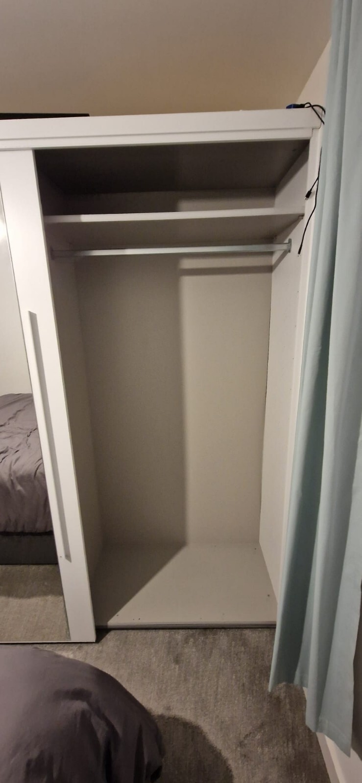 Large white wardrobe, with sliding mirror doors eBay