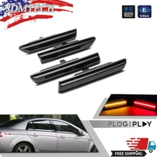 For 2004-08 Acura TL Smoked Lens Front Rear Amber Red LED Side Marker Lights 4PC