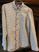 Tommy Hilfiger Stripped Mens Dress Shirt Large