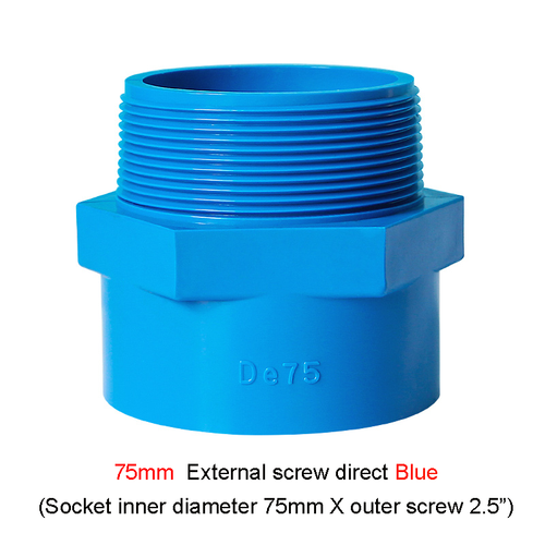 Male Threaded PVC Straight Water Hose Piping Connectors Coupler Gray/White/Blue - Picture 19 of 30
