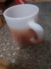 Vintage Hazel Atlas BROWN White Ombre Fade Coffee Cup Mug Milk Glass — photo 5