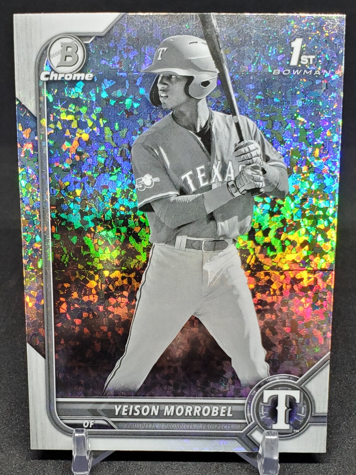 2022 Bowman Chrome Yeison Morrobel 1st RC Black White Mini-Diamond #BCP-200