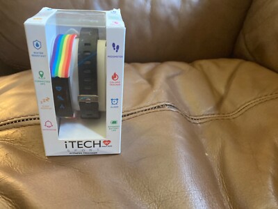 Itech Sport Fitness Tracker with a extra strap (Rainbow/Black)and Charging Cable