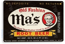 TIN SIGN Mas Root Beer Soda Cola Kitchen Cottage Retro Soda Drink Label B675