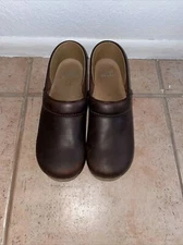Dansko Womens Professional Clogs Brown Leather Round Toe Comfort Shoes 9.5 EU 40