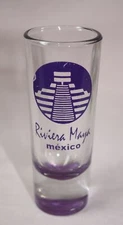SHOT GLASS - RIVIERA MAYA MEXICO PURPLE LABEL ADVERTISING 